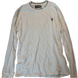 PLAYBOY White Long Sleeve Men's Tee